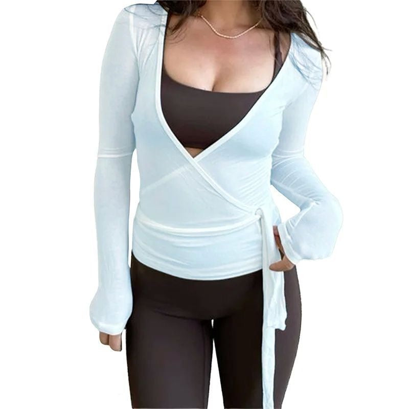 SoftWrap Long Sleeve Tie Top