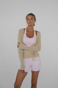 Soft Wrap Tie Cardigan – Mocha